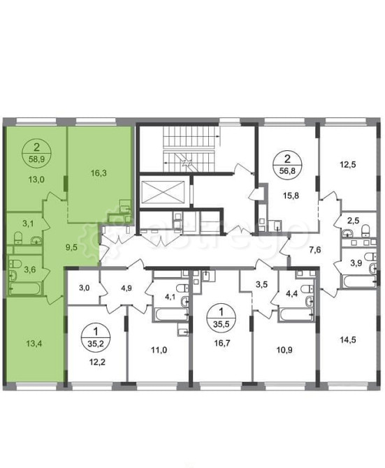 2-комн. квартира, 58 м2, 8/17 эт. Москва - изображение 4