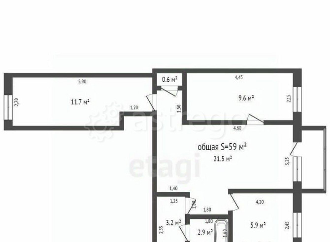 3-комн. квартира, 59 м2, 2/5 эт. Бийск - изображение 4