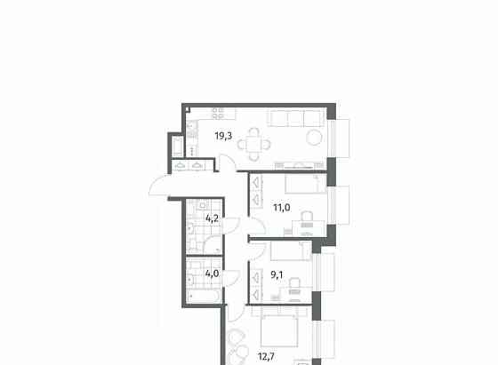3-комн. квартира, 71.3 м2, 2/8 эт. Санкт-Петербург