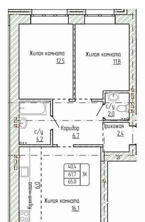 3-комн. квартира, 65 м2, 11/14 эт. Новоалтайск
