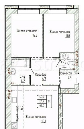 3-комн. квартира, 65 м2, 11/14 эт. Новоалтайск - изображение 1