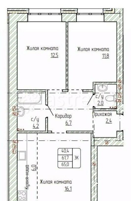 3-комн. квартира, 65 м2, 11/14 эт. Новоалтайск - изображение 1