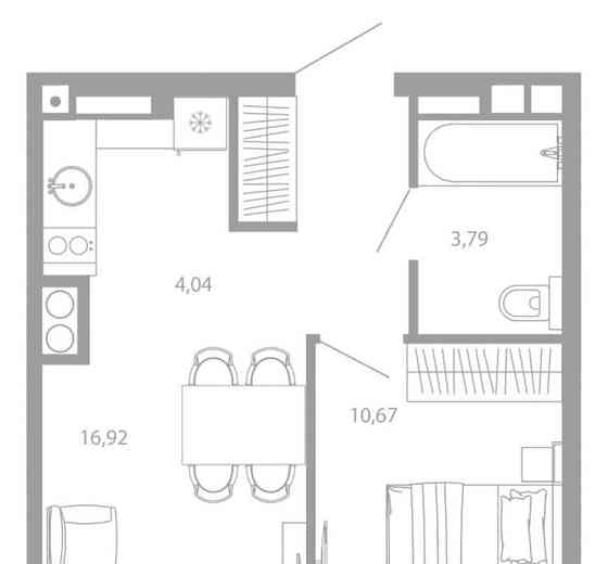 1-комн. квартира, 35.42 м2, 22/26 эт. Астрахань