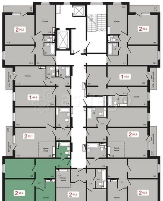 2-комн. квартира, 58.4 м2, 14/17 эт. Красноярск - изображение 5