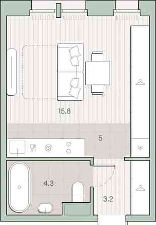 Студия, 28.3 м2, 11/13 эт. Москва
