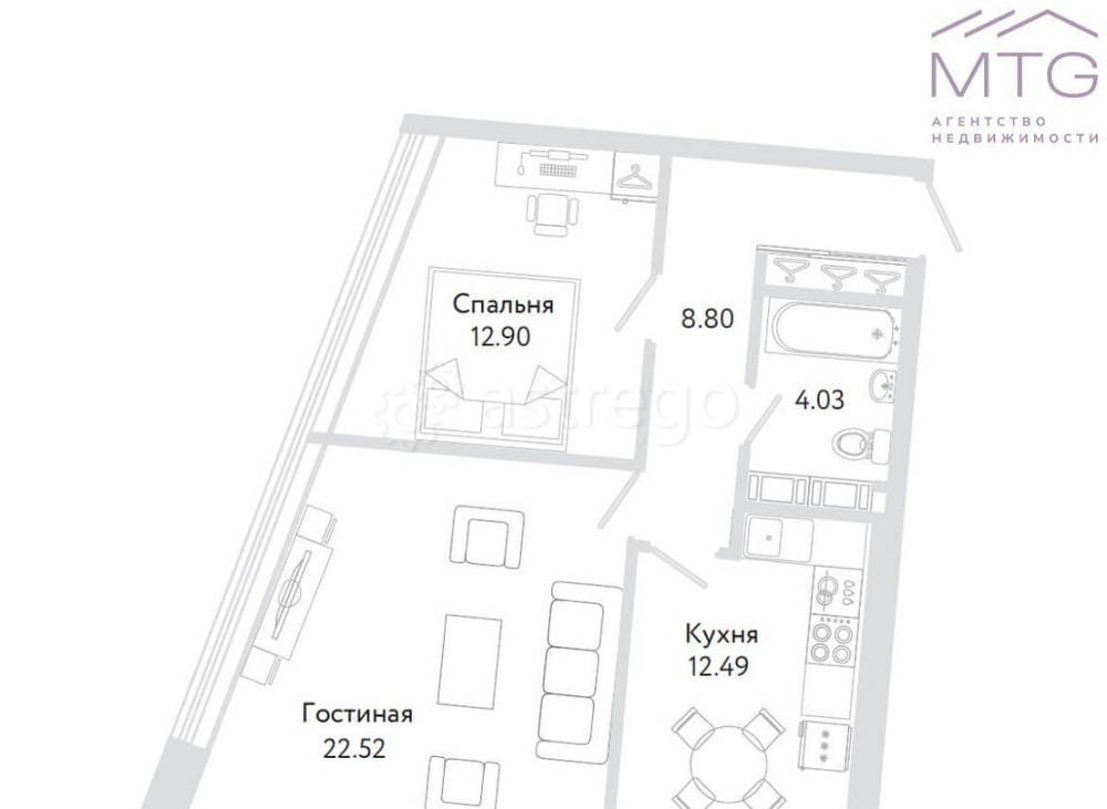 2-комн. апарт-ы, 61.6 м2, 9/11 эт. Санкт-Петербург - изображение 7
