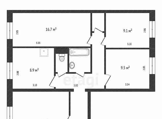 4-комн. квартира, 82.7 м2, 1/10 эт. Красноярск