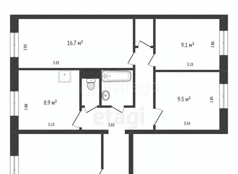 4-комн. квартира, 82.7 м2, 1/10 эт. Красноярск - изображение 2