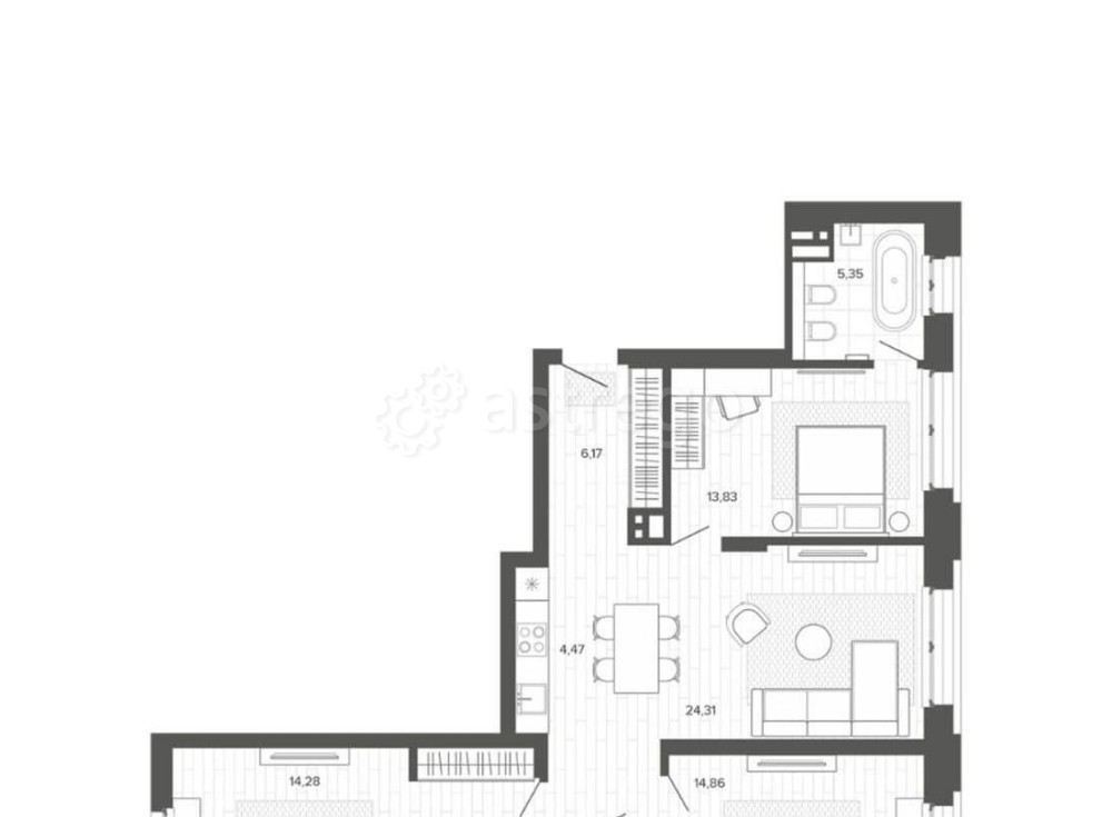 4-комн. квартира, 93.8 м2, 2/9 эт. Барнаул - изображение 1