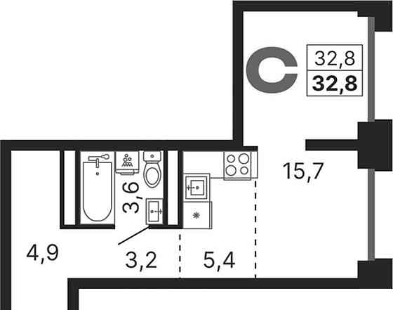 Студия, 32.8 м2, 26/29 эт. Москва