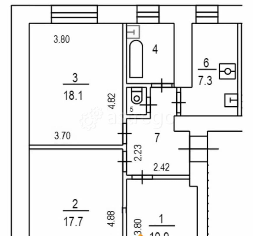 Комната, 28.6 м2, 6/6 эт. Москва - изображение 6