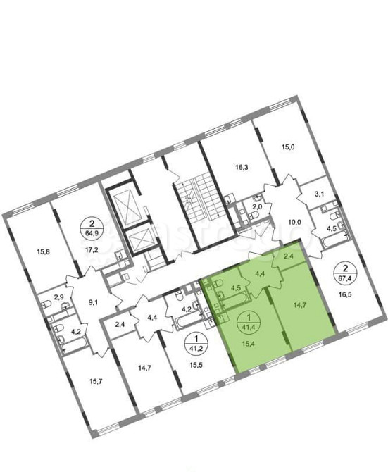 1-комн. квартира, 41 м2, 5/17 эт. Москва - изображение 4