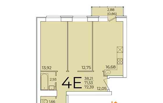 4-комн. квартира, 71.53 м2, 5/5 эт. Северодвинск