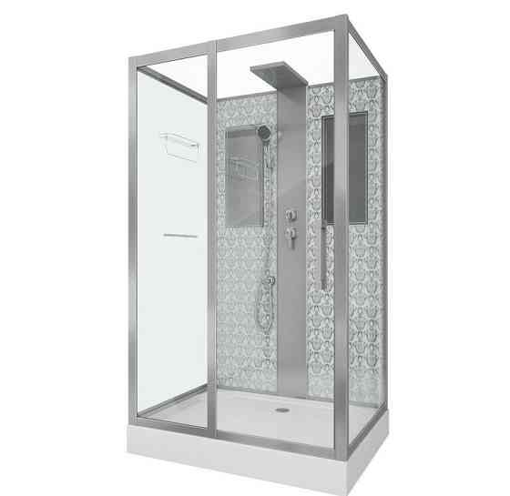 Душевая кабина NG-7711WBK 900x1200х2100 низкий поддон стенки БЕЛЫЕ БЕЗ КРЫШИ 5 мест Niagara Москва