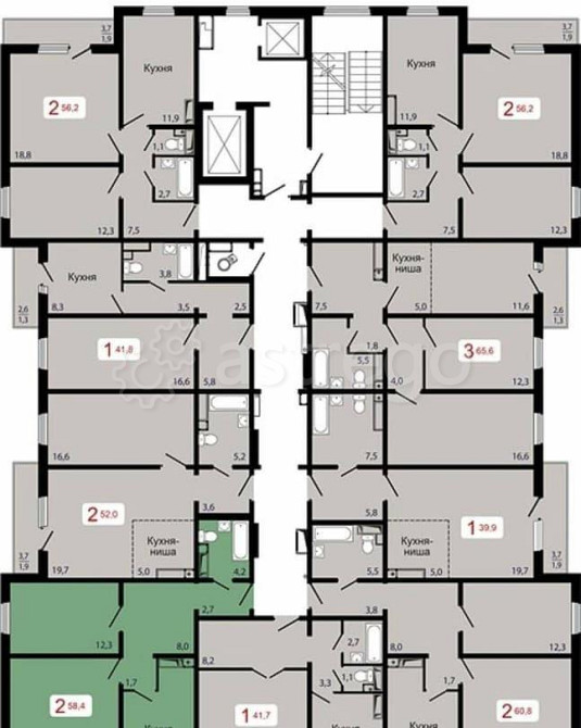 2-комн. квартира, 58.4 м2, 15/17 эт. Красноярск - изображение 10