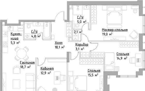 4-комн. квартира, 111.4 м2, 16/20 эт. Москва