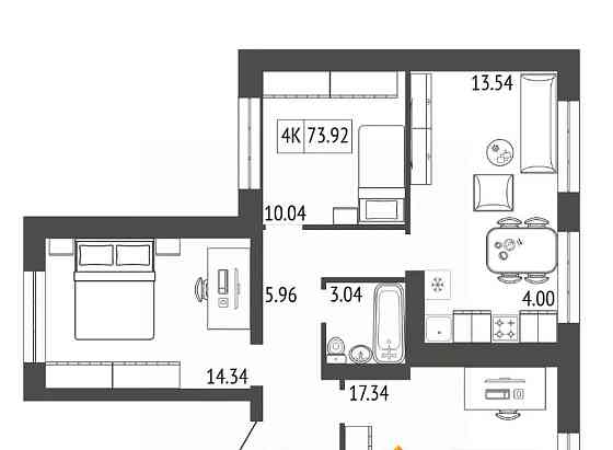 4-комн. квартира, 73.92 м2, 7/17 эт. Красноярск