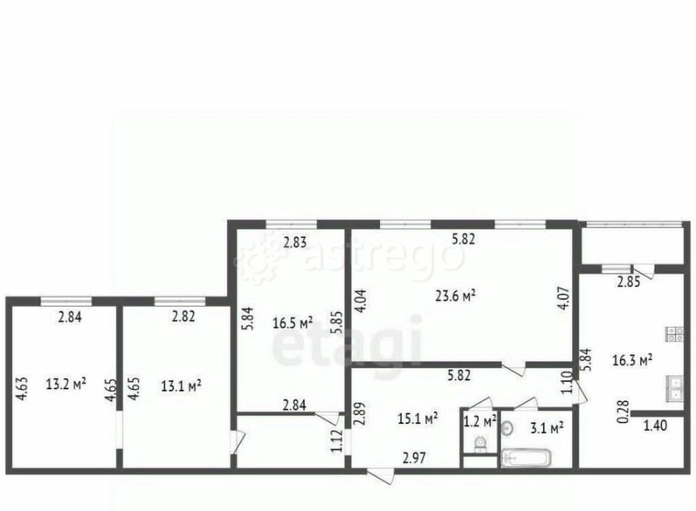 4-комн. квартира, 102 м2, 9/9 эт. Санкт-Петербург - изображение 3