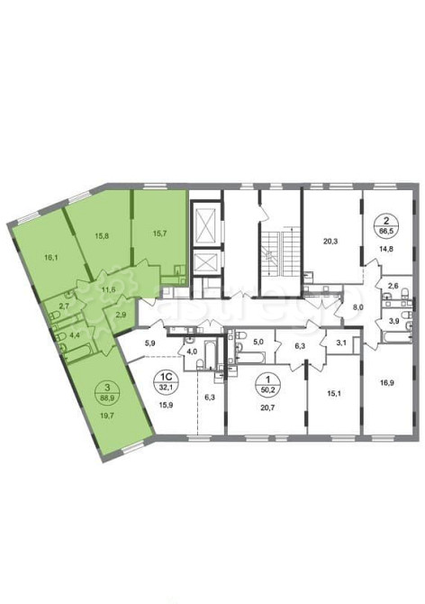 3-комн. квартира, 88 м2, 10/17 эт. Москва - изображение 4