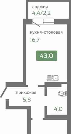 1-комн. квартира, 43 м2, 9/19 эт. Красноярск