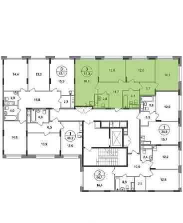 3-комн. квартира, 81 м2, 6/17 эт. Москва
