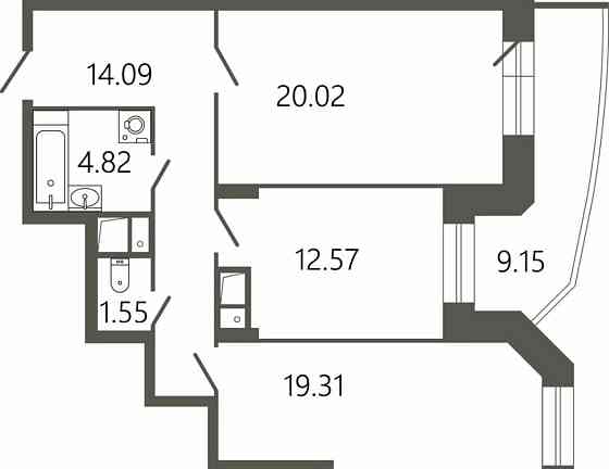2-комн. квартира, 76.37 м2, 6/17 эт. Подольск