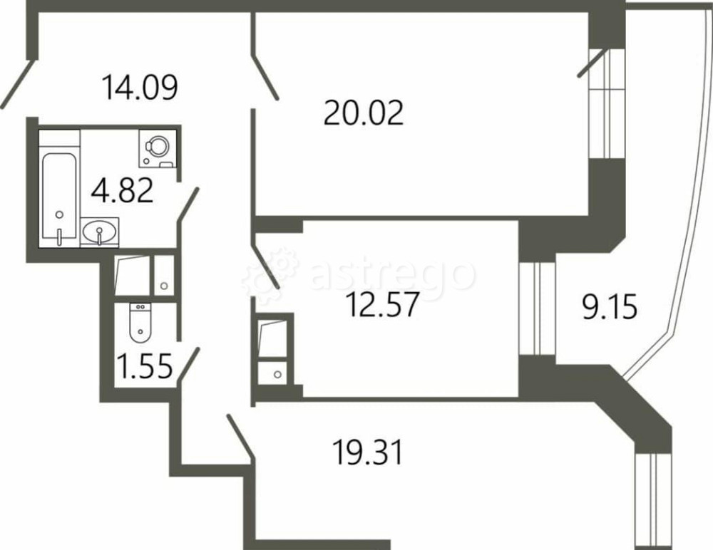 2-комн. квартира, 76.37 м2, 6/17 эт. Подольск - изображение 1