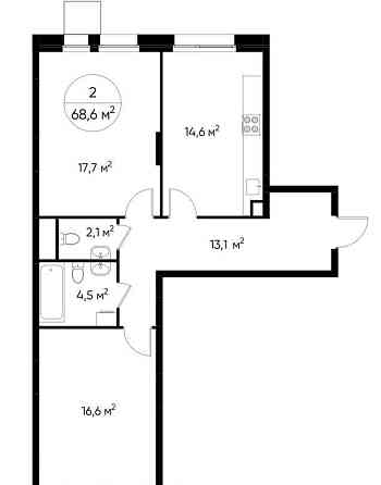 2-комн. квартира, 68 м2, 1/12 эт. Москва