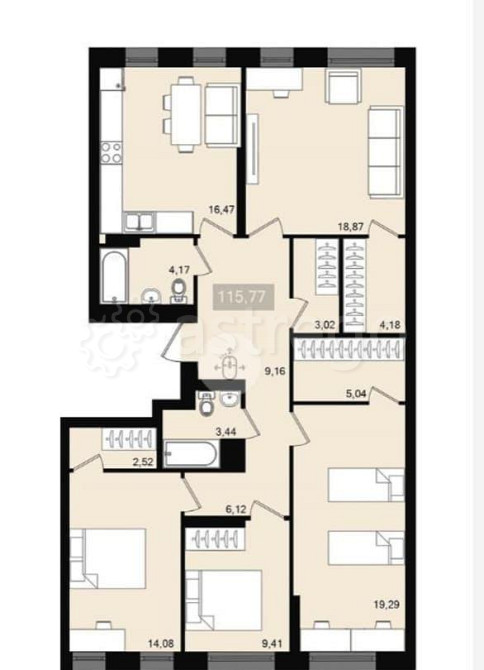 4-комн. квартира, 115.77 м2, 5/20 эт. Красноярск - изображение 1