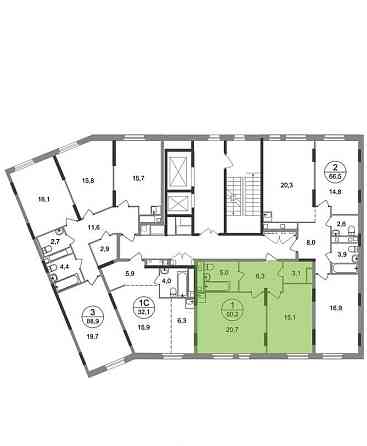 1-комн. квартира, 50 м2, 9/17 эт. Москва
