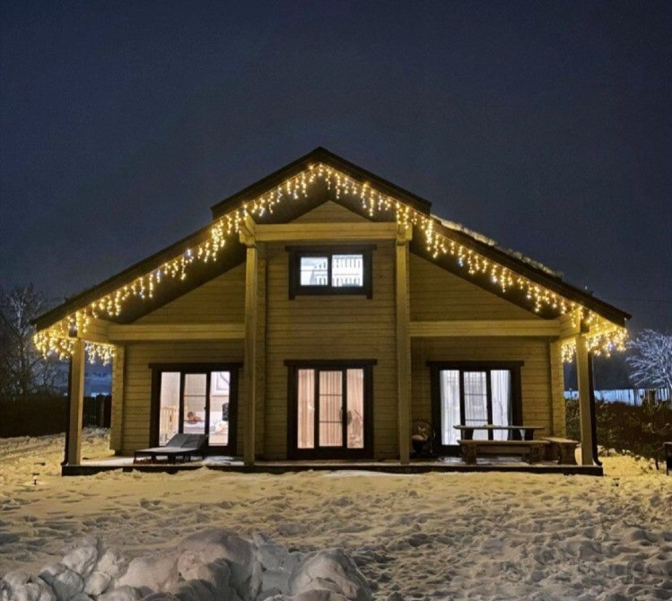 Гирлянда Бахрома Уличная каучук , белый провод, теплый свет, 3.0x0.6/0.5/0.4м., led, 220В. Казань - изображение 2