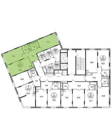 2-комн. квартира, 66 м2, 16/17 эт. Москва