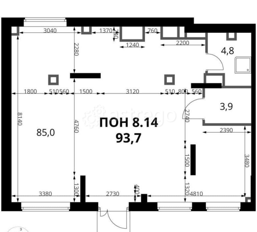 Офис, 93.7 м2 Москва - изображение 10