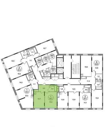 1-комн. квартира, 38 м2, 8/17 эт. Москва