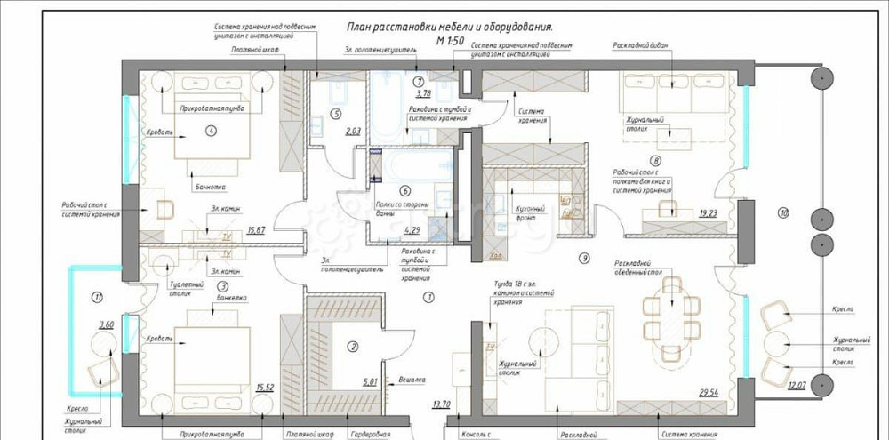 3-комн. квартира, 124.64 м2, 6/8 эт. Санкт-Петербург - изображение 1