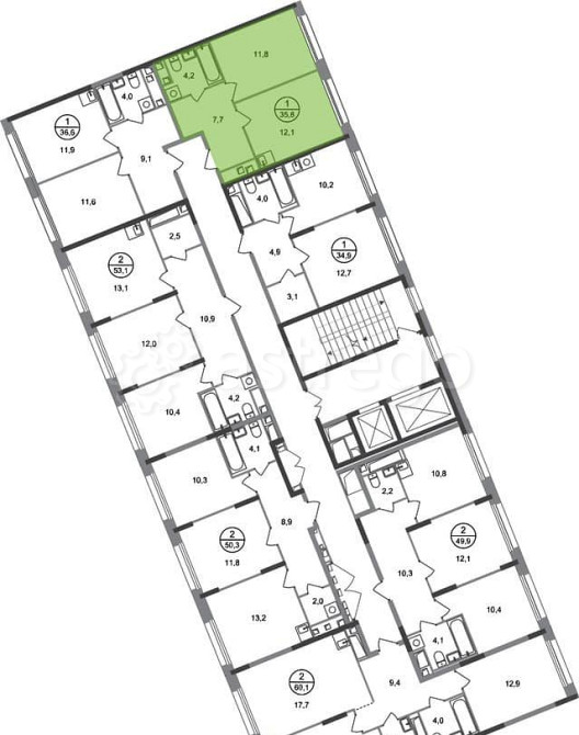 1-комн. квартира, 35 м2, 6/17 эт. Москва - изображение 9