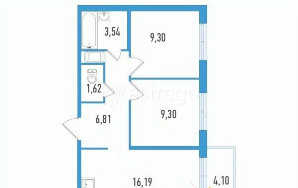 3-комн. квартира, 62.35 м2, 5/12 эт. Санкт-Петербург - изображение 2