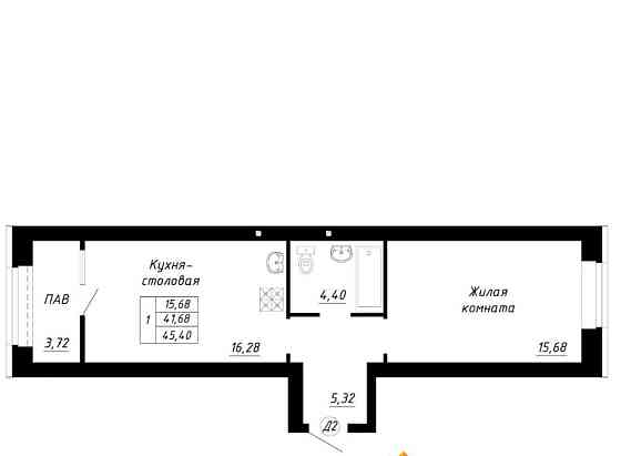 1-комн. квартира, 45.4 м2, 14/14 эт. Стерлитамак