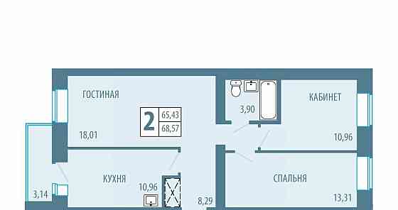 2-комн. квартира, 68.57 м2, 4/5 эт. Железногорск
