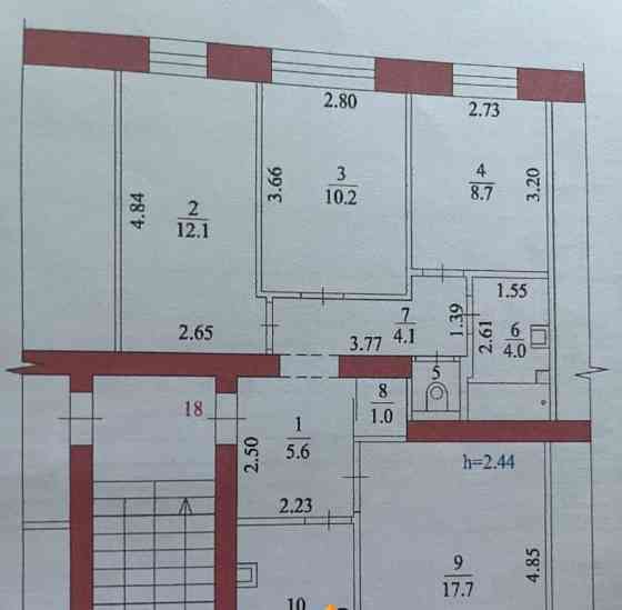 4-комн. квартира, 71.7 м2, 4/5 эт. Благовещенск