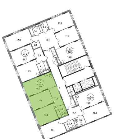 2-комн. квартира, 60 м2, 16/17 эт. Москва