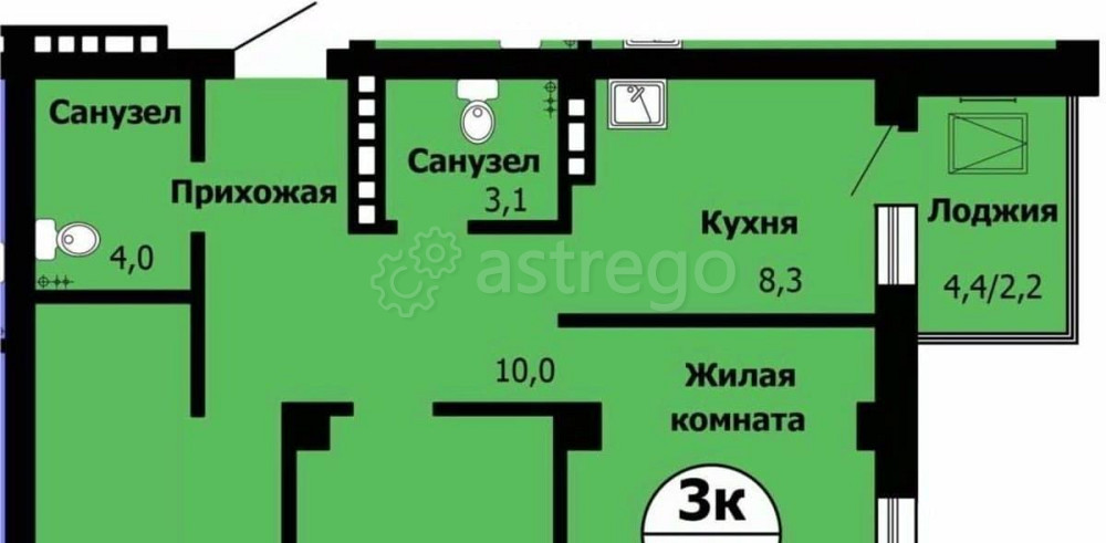 3-комн. квартира, 67.8 м2, 21/24 эт. Красноярск - изображение 1