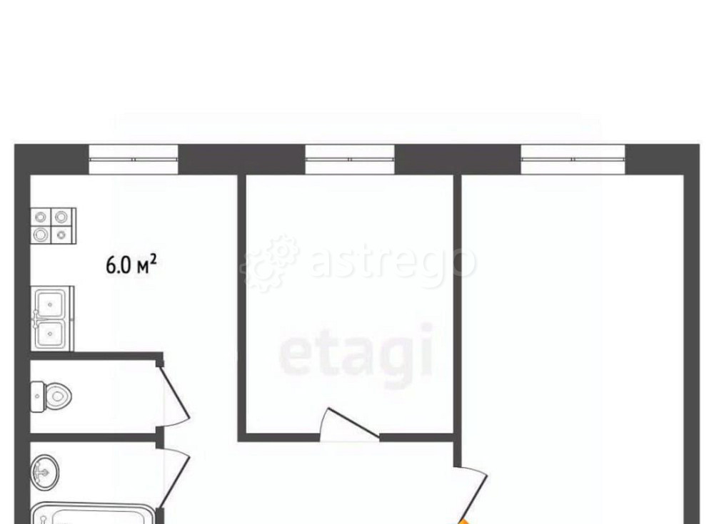2-комн. квартира, 44.3 м2, 9/9 эт. Серпухов - изображение 6