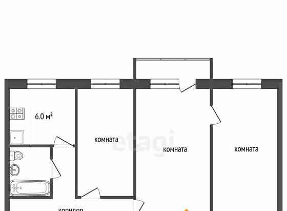 3-комн. квартира, 55.8 м2, 5/5 эт. Егорьевск