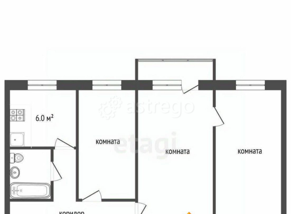 3-комн. квартира, 55.8 м2, 5/5 эт. Егорьевск - изображение 6