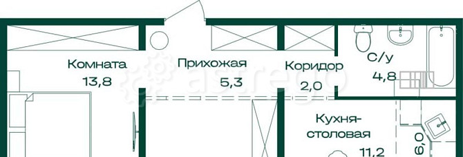 2-комн. квартира, 58.2 м2, 6/8 эт. Майма - изображение 7
