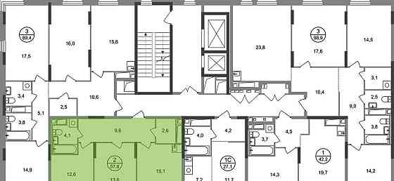 2-комн. квартира, 57 м2, 17/17 эт. Москва