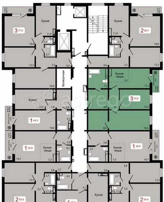 3-комн. квартира, 74 м2, 7/17 эт. Красноярск - изображение 5