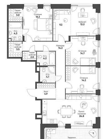 4-комн. квартира, 136.9 м2, 11/14 эт. Москва