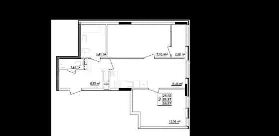 2-комн. квартира, 56.87 м2, 7/8 эт. Белгород
